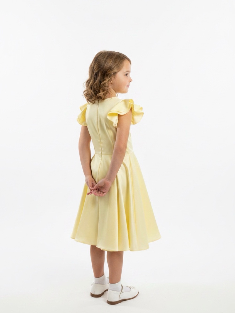 ASHLEYlauren Girls' Lemon Yellow Fit-and-Flare Party Dress